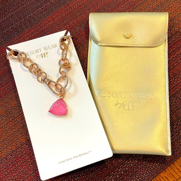 Bomb Party Jewelry - 🆕 BOMB PARTY - Resort Wear - The Coral Luna Necklace - Pink Topaz - Rose Gold